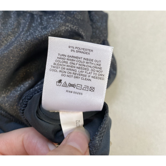 Express Bodysuit Womens Small NEW Body Contour Gray Long Sleeve Metallic Blouse - Picture 9 of 13